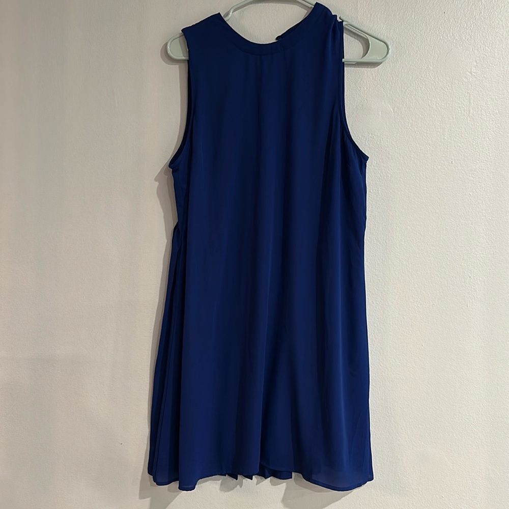 Royal Blue Dress pleated back